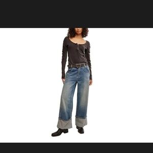 We The Free Hope Henley In Washed Black Size Med NWT